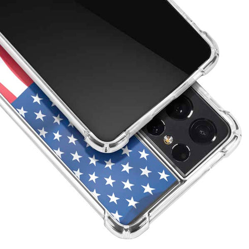 USA Flag American Flag Galaxy S21 Ultra 5G Clear Case